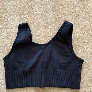Unpadded Black Ribbed JoyLab Sports Bra